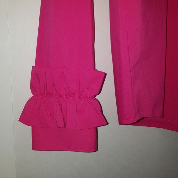 MICHAEL KORS Womens Long  Sleeve Blouse with Double Ruffle Cuffs at Wris… - Picture 6 of 13